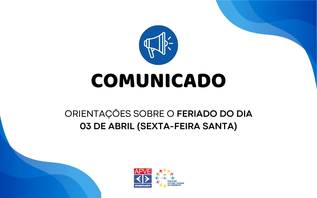 Horário especial de feriado 03 de abril